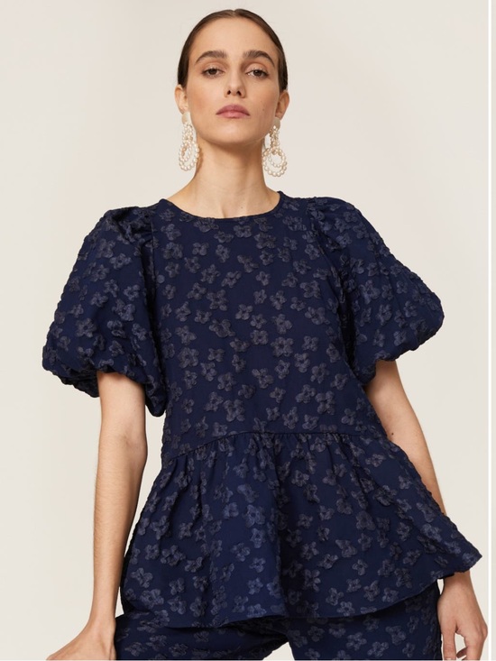 STINE GOYA Tops - STINE GOYA Liw Jacquard Peplum Blouse